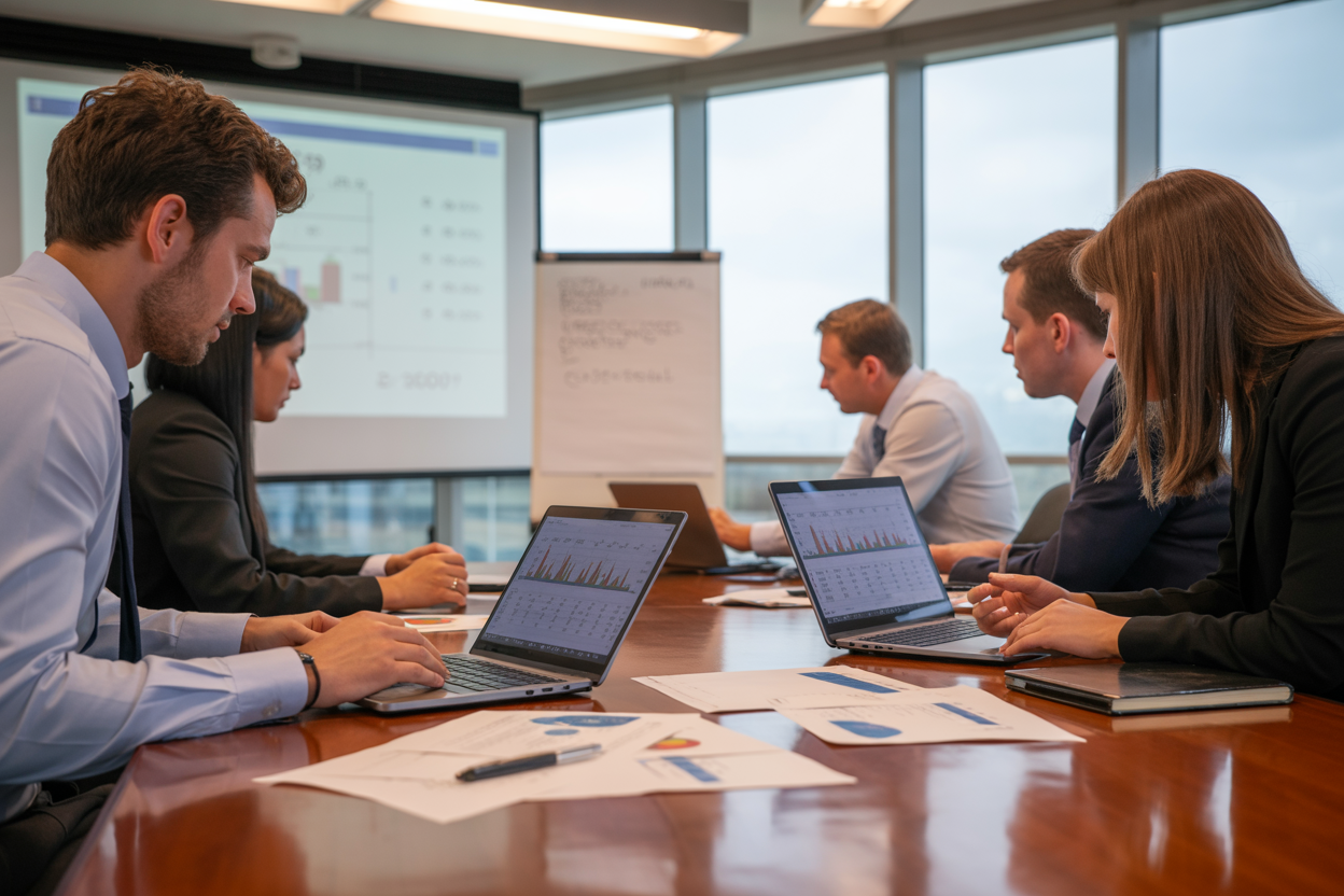 Business team participating in digital training courses for successful transformation implementation